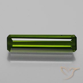 1.29ct 자연스러운 짙은 녹색 전기석, 에메랄드 컷, VS-SI