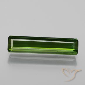 1.47ct 자연스러운 짙은 녹색 전기석, 에메랄드 컷, SI