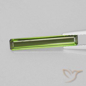 1.25ct 자연스러운 따뜻한 녹색 전기석, 에메랄드 컷, VVS