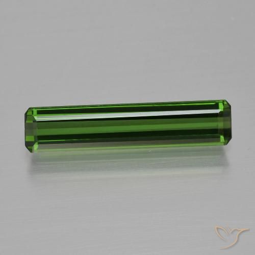 1.62ct 자연스러운 흙빛 녹색 전기석, 에메랄드 컷, VVS-VS