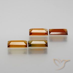 3.16캐럿 천연 딥 오렌지 전기석 보석, 바게트, VS