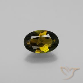 1.27ct 자연스러운 골든 그린 브라운 전기석, 타원형, VVS