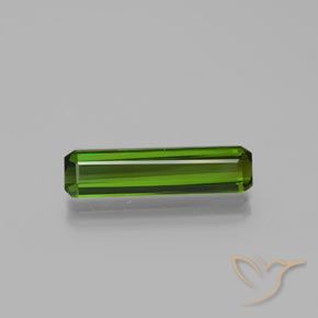 2.16ct 자연스러운 흙빛 녹색 전기석, 에메랄드 컷, VS-SI