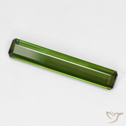 1.26ct 자연스러운 미디엄 그린 전기석, 에메랄드 컷, VVS