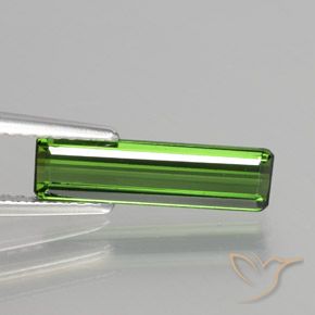 1.39ct 자연스러운 흙빛 녹색 전기석, 에메랄드 컷, VVS