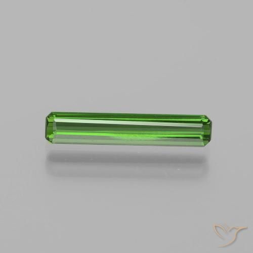 1.24ct 자연스러운 미디엄 그린 전기석, 에메랄드 컷, VVS-VS