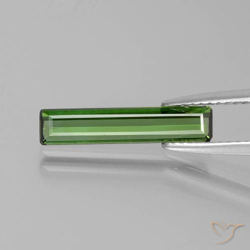 1.13ct 자연스러운 미디엄 그린 전기석, 에메랄드 컷, VS