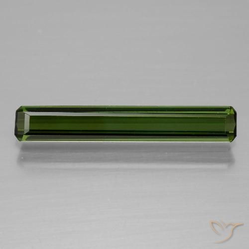 1.08ct 자연스러운 포레스트 그린 전기석, 에메랄드 컷, VVS