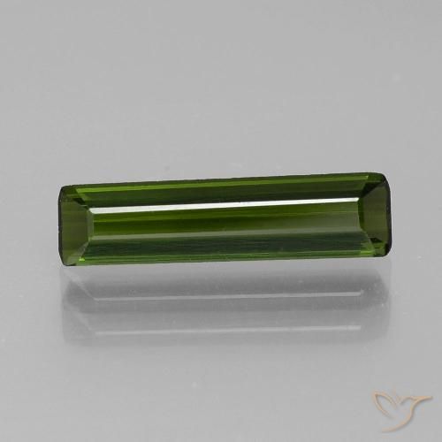 1.19ct 자연스러운 포레스트 그린 전기석, 에메랄드 컷, VVS
