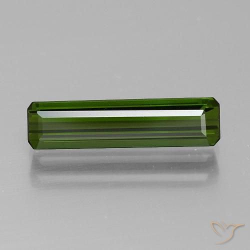 1.58ct 자연스러운 짙은 녹색 전기석, 에메랄드 컷, VVS
