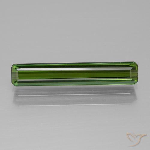 1.44ct 자연스러운 흙빛 녹색 전기석, 에메랄드 컷, VVS