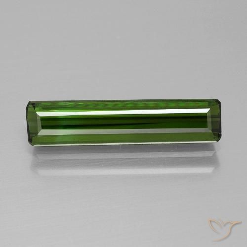 1.70ct 자연스러운 짙은 녹색 전기석, 에메랄드 컷, VVS