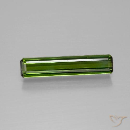 1.35ct 자연스러운 포레스트 그린 전기석, 에메랄드 컷, VVS-VS