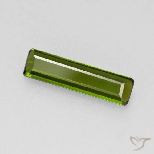 1.05ct 자연스러운 해초 녹색 전기석, 에메랄드 컷, VVS