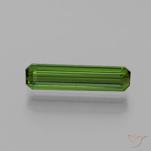 1.19ct 자연스러운 미디엄 그린 전기석, 에메랄드 컷, VVS-VS