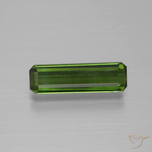 1.59캐럿 천연 포레스트 그린 투르말린, 에메랄드 컷, 13.8×4.2 mm, VVS-VS