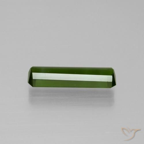 1.59캐럿 천연 포레스트 그린 투르말린, 에메랄드 컷, 13.8×4.2 mm, VVS-VS