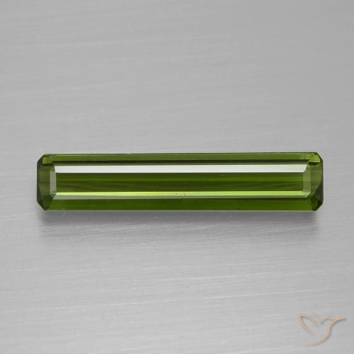 1.45ct 자연스러운 흙빛 녹색 전기석, 에메랄드 컷, VVS-VS