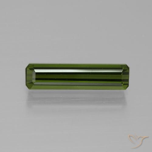 1.57ct 자연스러운 흙빛 녹색 전기석, 에메랄드 컷, VVS-VS
