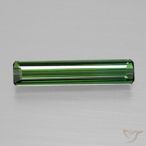 1.35ct 자연스러운 미디엄 그린 전기석, 에메랄드 컷, VVS-VS