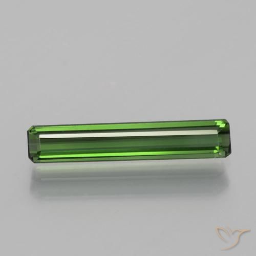 1.37ct 자연스러운 흙빛 녹색 전기석, 에메랄드 컷, VS