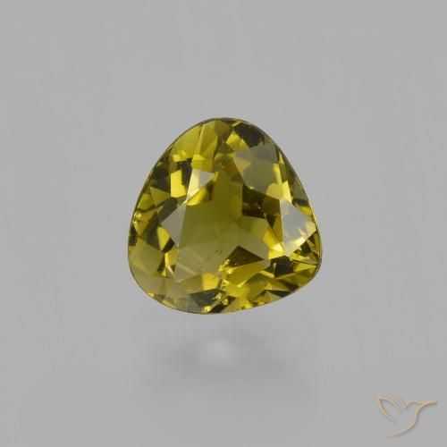 0.94ct 자연스러운 미디엄 옐로우 전기석, 배 모양, VS