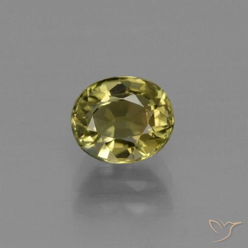 1.03ct 자연스러운 갈색을 띤 녹색 전기석, 타원형, VS
