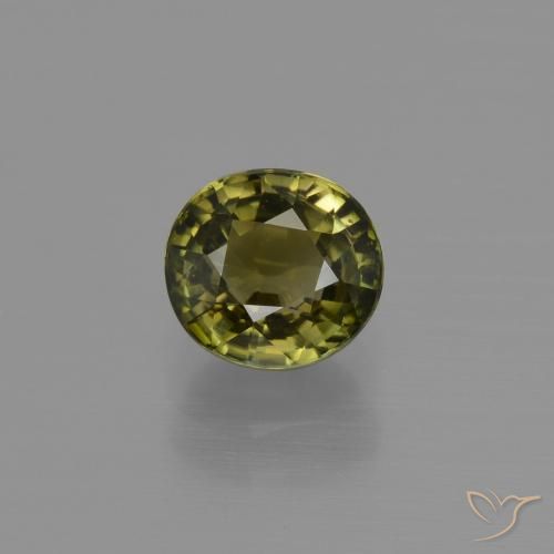 1.09ct 자연스러운 갈색을 띤 녹색 전기석, 타원형, VS
