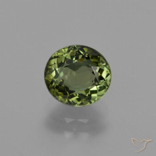 1.26ct 자연스러운 짙은 녹색 전기석, 타원형, VVS-VS