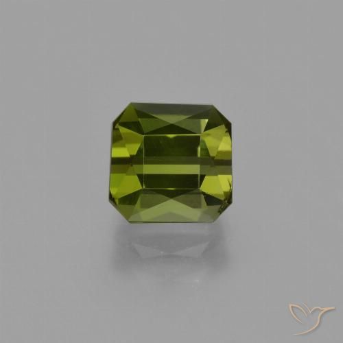 1.47ct 자연스러운 미디엄 그린 전기석, 에메랄드 컷, VS