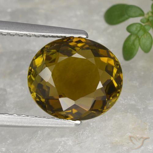 2.72ct 자연스러운 골든 브라운 전기석, 타원형, VVS
