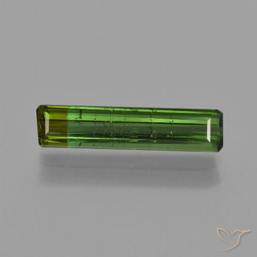 1.52ct 자연스러운 흙빛 녹색 전기석, 에메랄드 컷, VS-SI