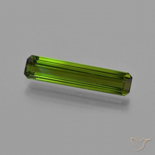 1.58ct 자연스러운 흙빛 녹색 전기석, 에메랄드 컷, VS
