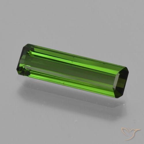 1.12ct 자연스러운 미디엄 그린 전기석, 에메랄드 컷, VVS-VS