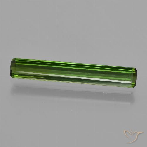 1.11ct 자연스러운 흙빛 녹색 전기석, 에메랄드 컷, VS