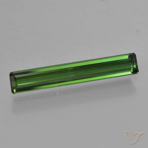 1.08ct 자연스러운 흙빛 녹색 전기석, 에메랄드 컷, VVS-VS