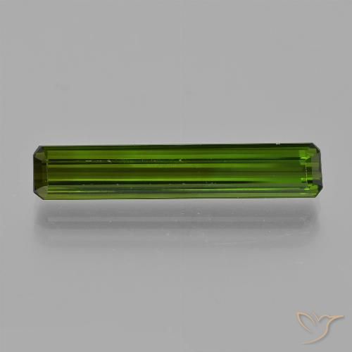 3.19ct 자연스러운 짙은 녹색 전기석, 에메랄드 컷, VS