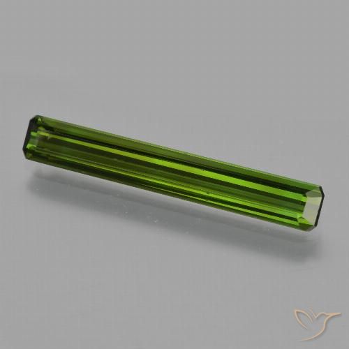 2.00ct 자연스러운 흙빛 녹색 전기석, 에메랄드 컷, VS