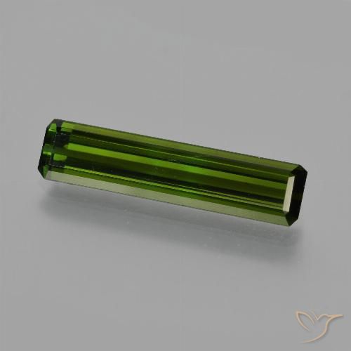 2.59ct 자연스러운 짙은 녹색 전기석, 에메랄드 컷, VS
