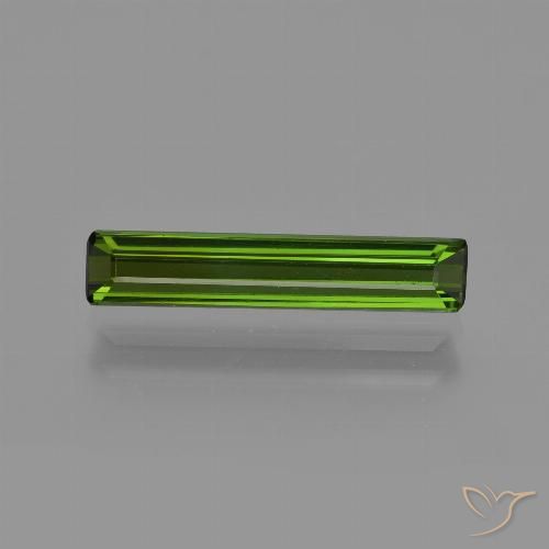 1.32ct 자연스러운 흙빛 녹색 전기석, 에메랄드 컷, VS