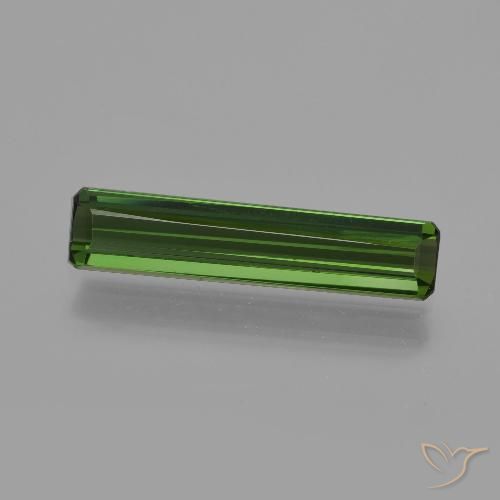 1.36ct 자연스러운 짙은 녹색 전기석, 에메랄드 컷, VS