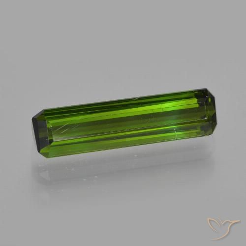 1.67ct 자연스러운 포레스트 그린 전기석, 에메랄드 컷, VVS-VS