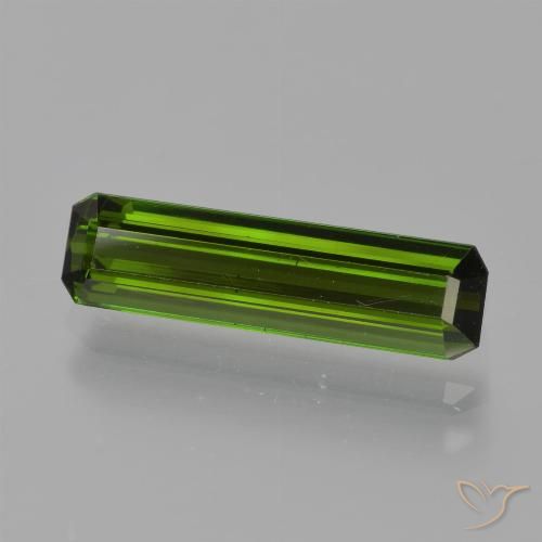 1.64ct 자연스러운 짙은 녹색 전기석, 에메랄드 컷, VS