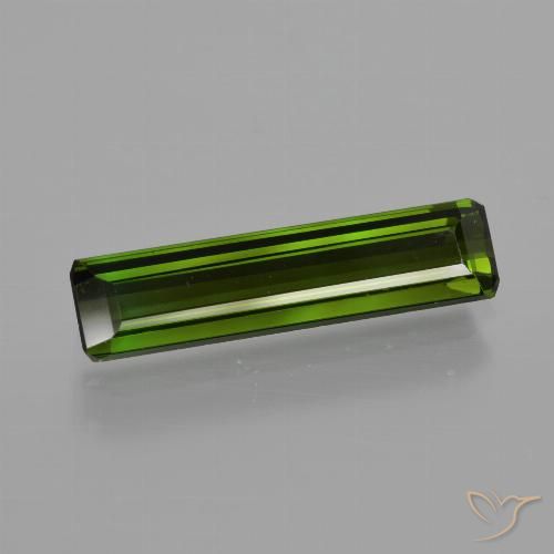 1.80ct 자연스러운 짙은 흙빛 녹색 전기석, 에메랄드 컷, VS