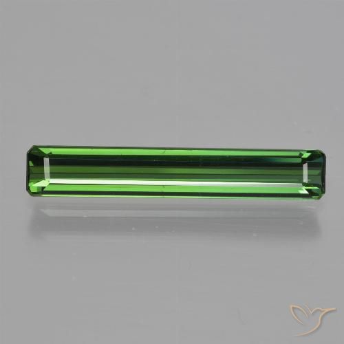 1.67ct 자연스러운 미디엄 그린 전기석, 에메랄드 컷, VVS-VS