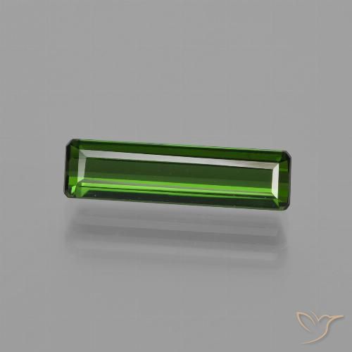 1.46ct 자연스러운 흙빛 녹색 전기석, 에메랄드 컷, VVS-VS