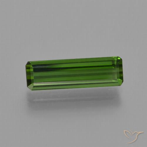 1.44ct 자연스러운 흙빛 녹색 전기석, 에메랄드 컷, VVS-VS