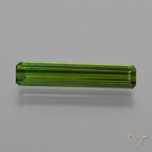 1.44ct 자연스러운 흙빛 녹색 전기석, 에메랄드 컷, VS