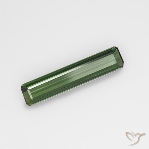 1.31ct 자연스러운 미디엄-다크 그린 전기석, 에메랄드 컷, VVS-VS