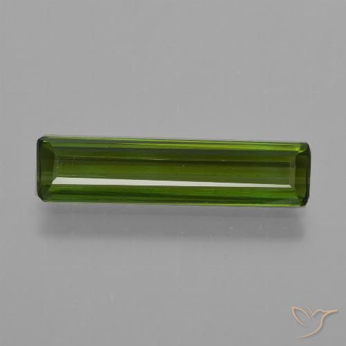 1.44ct 자연스러운 짙은 녹색 전기석, 에메랄드 컷, VS
